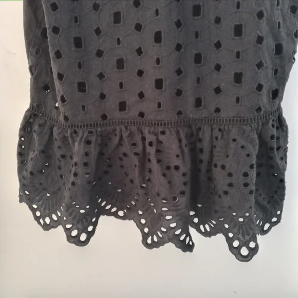 Madewell XS Black Eyelet Mix Top - Picture 9 of 11
